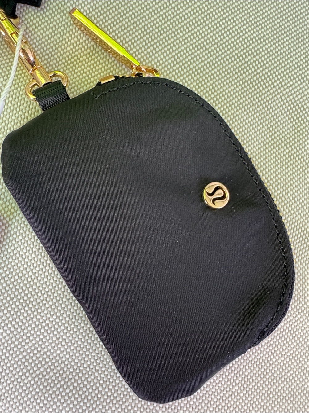 lululemon athletica Black & Brown Leopard Dual Pouch Wristlet with Gold Hardware - Picture 3 of 4